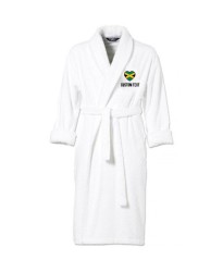 Jamaica Flag Heart Shape Embroidery Logo with Custom Text Embroidered Bathrobes